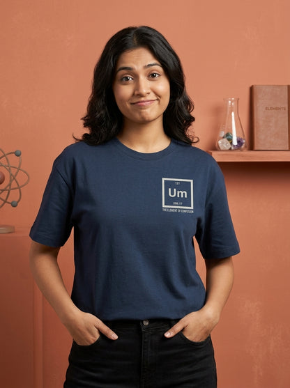 UM Element- Navy Blue Round Neck Corporate T-shirt