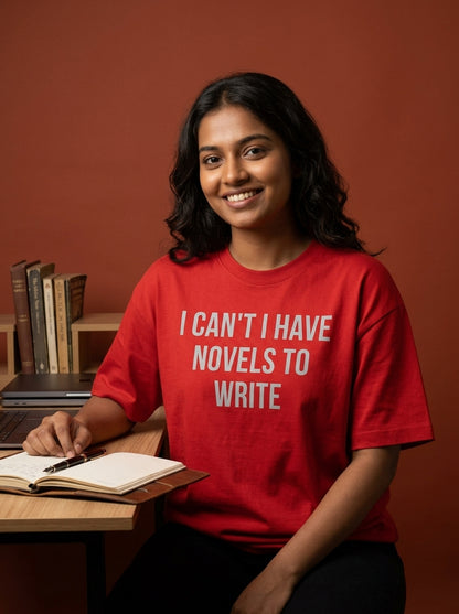 Novels to Write- Red Round Neck Writer T-shirt