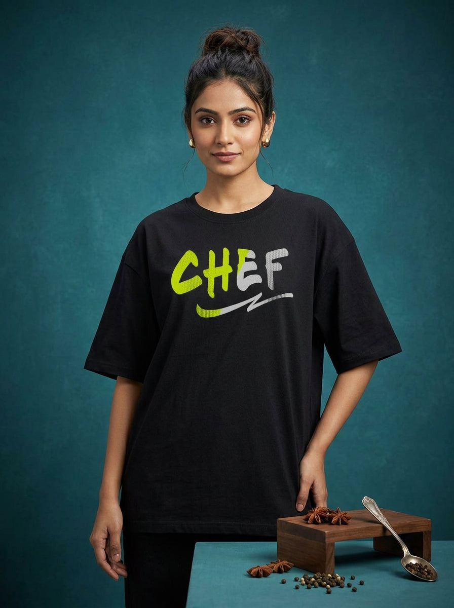 Chef Street- Black Chef Oversized Tshirt