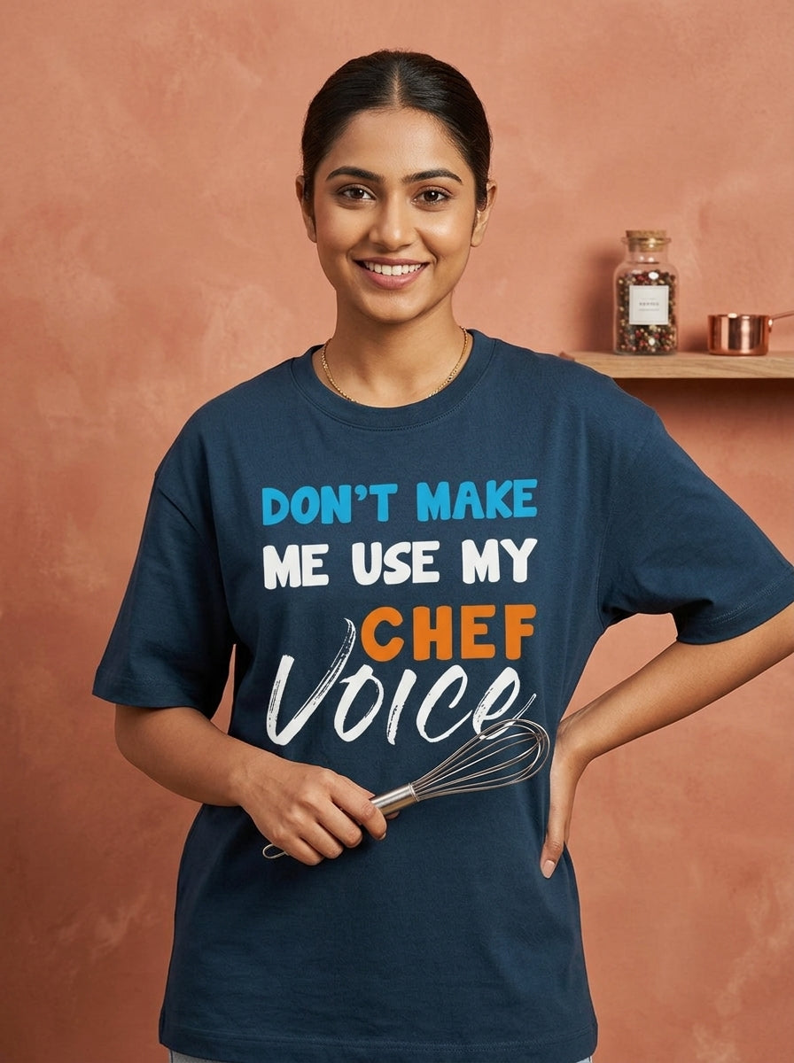 Chef Voice- Navy Blue Crew Neck Chef T-shirt