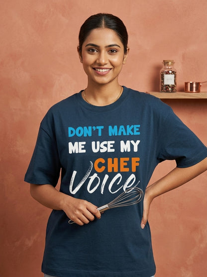 Chef Voice- Navy Blue Crew Neck Chef T-shirt