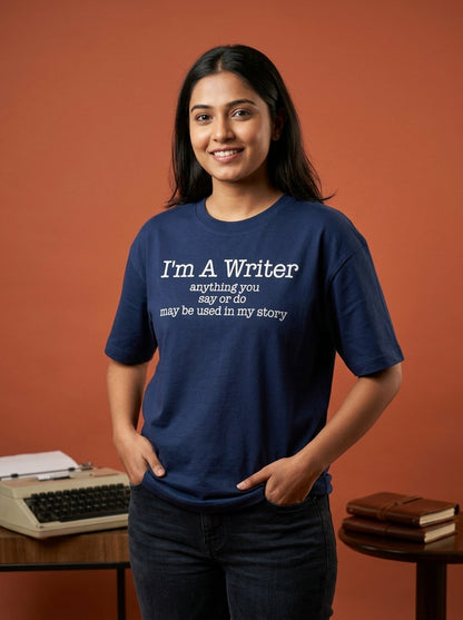 I am a Writer- Navy Blue Round Neck Writer T-shirt