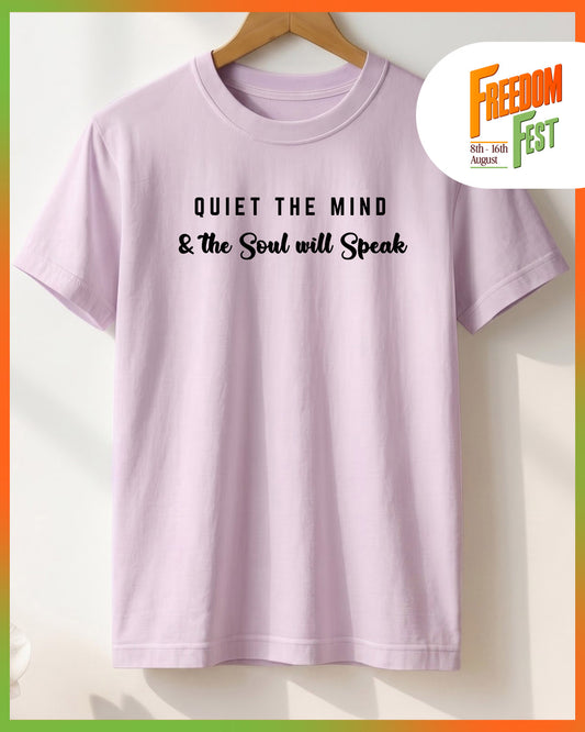 Soul will Speak- Lavender Round Neck Yoga T-shirt