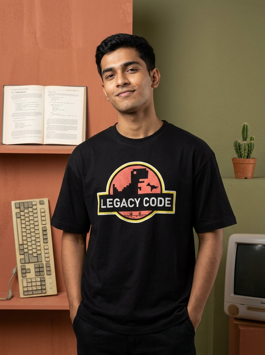 Legacy Code- Black Round Neck Coding T-shirt