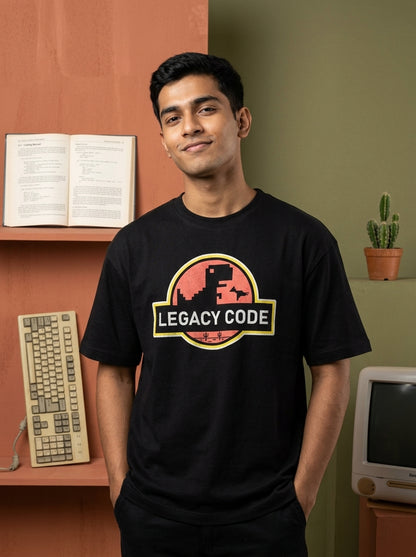 Legacy Code- Black Round Neck Coding T-shirt