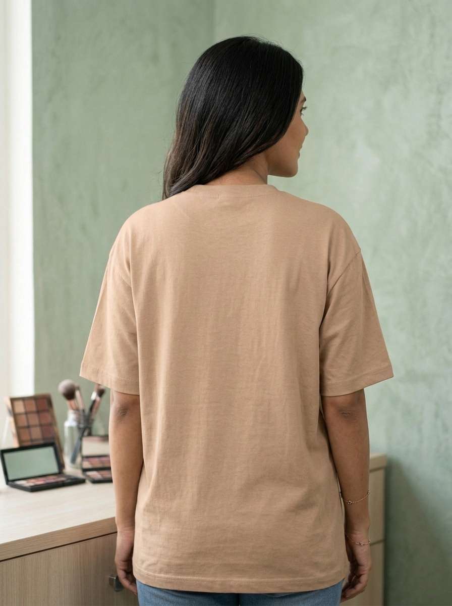 Wakeup & Makeup- Beige Round Neck Unisex Makeup Artist T-shirt