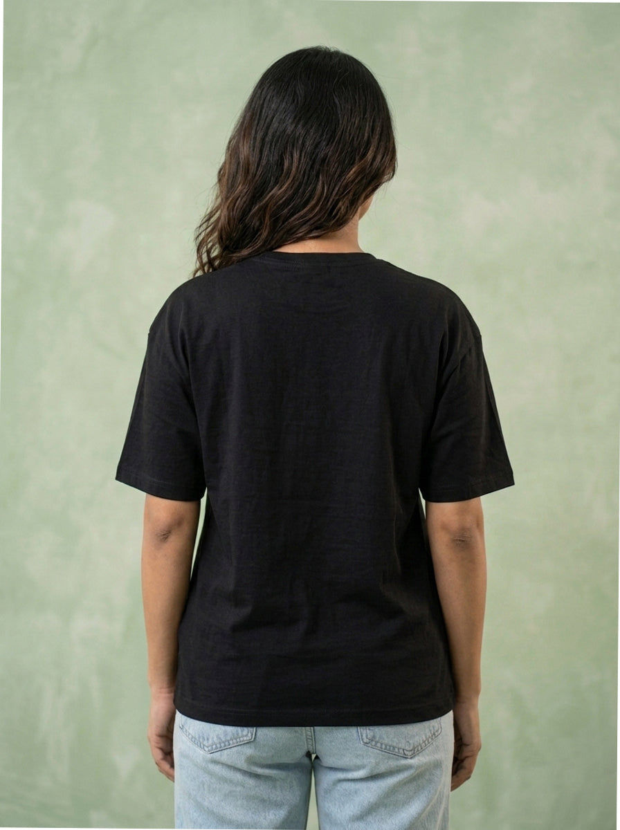 Brows & Lipsticks- Black Round Neck Unisex Makeup Artist T-shirt