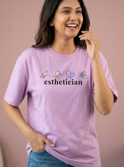 Esthetician- Lavender Round Neck Unisex Makeup Artist T-shirt