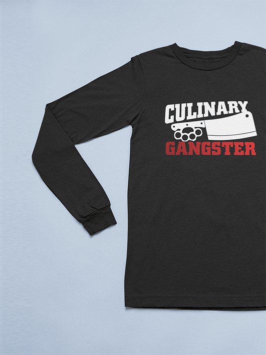 Culinary Gangster- Black Crew, Neck Full Sleeves Chef T-shirt