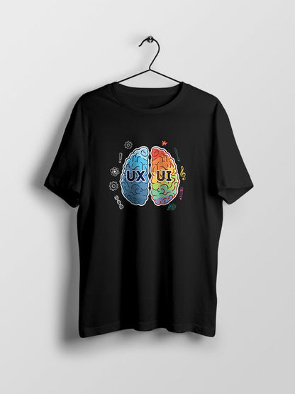Ux vs Ui Tshirt- Black Round Neck UI UX T-shirt