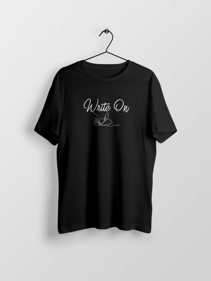 Write On- Black Round Neck Writer T-shirt