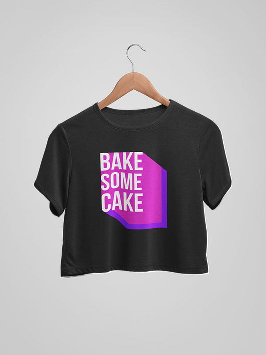 Bake Some Cake- Black Baking Crop Top