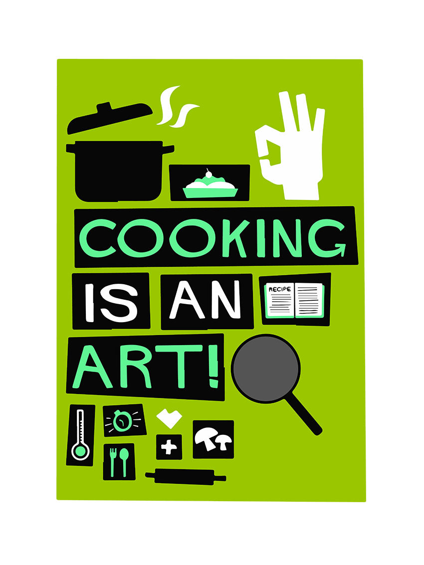 Cooking is an Art- White Crew Neck Chef T-shirt