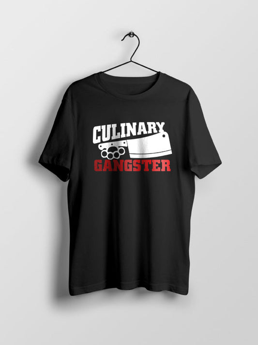 Culinary Gangster- Black Crew Neck Chef T-shirt