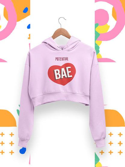 Potential Bae- Light Pink Crop Hoodie