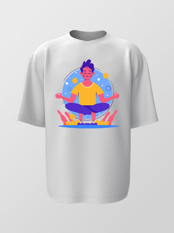 Meditation cartoon - Yoga Oversized Tshirt