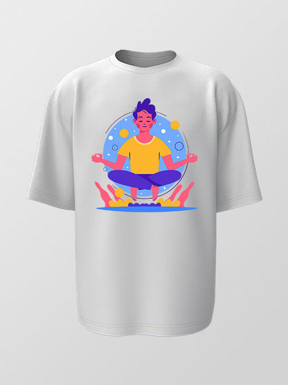 Meditation cartoon - Yoga Oversized Tshirt