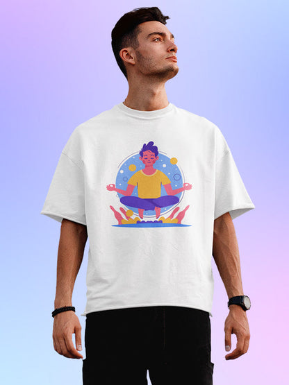 Meditation cartoon - Yoga Oversized Tshirt