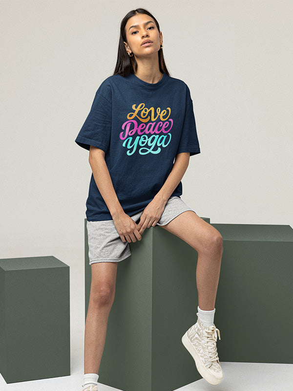 Love Peace Yoga - Yoga Oversized Tshirt