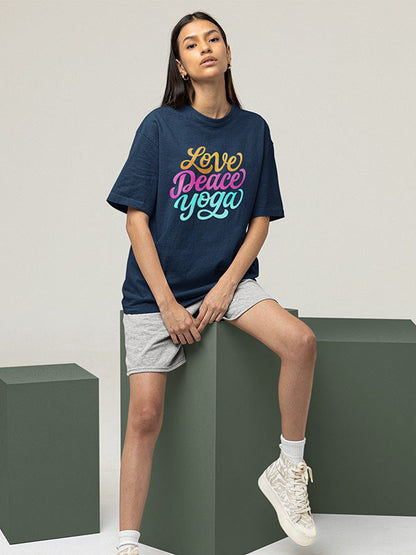 Love Peace Yoga - Yoga Oversized Tshirt