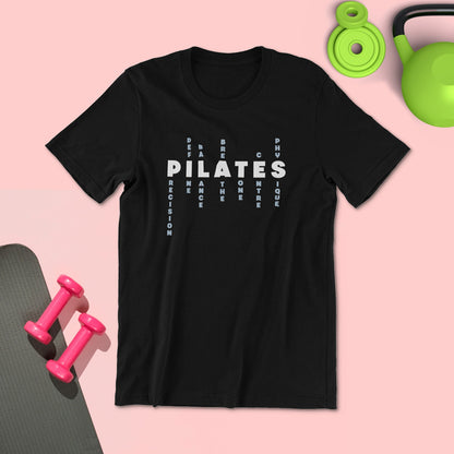 Pilates Full Form - Black Round Neck Pilates T-shirt