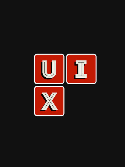 UI UX Tiles- Black Round Neck UI UX T-shirt