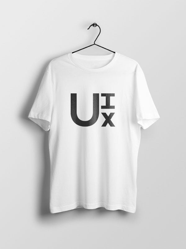 Ui Ux Minimal- White Round Neck UI UX T-shirt – GeekOTee