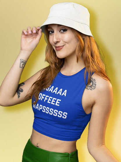 Yoga Coffee Naps- Royal Blue Yoga Crop Tank Top