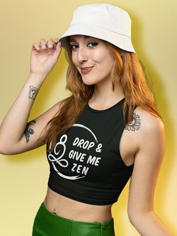Give me a Zen- Black Yoga Crop Tank Top