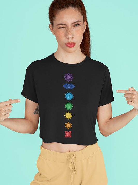 Yoga Chakras Vertical - Yoga Crop Top